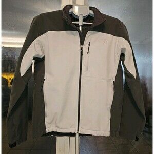 The North Face Apex Bionic Soft Shell Water Repellant Jacket Gray Mens M Fleece